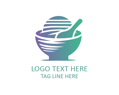Steaming Bowl Outline Logo for Food and Catering Brands