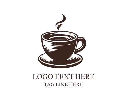 Steaming Coffee Cup Logo for Cafes and Beverage Brands