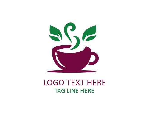 Steaming Herbal Tea Flat Logo for Organic and Wellness Brands