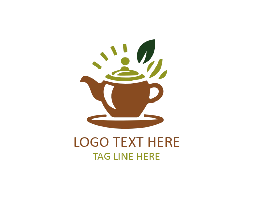  Steaming Tea Cup Flat Logo for Cafés and Beverage Brands