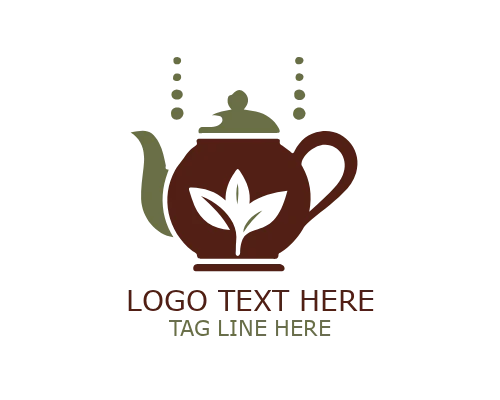 Steaming Teapot Logo for Cozy Cafes and Beverage Brands