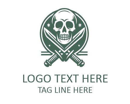 Steel Sword Skull Warrior Logo