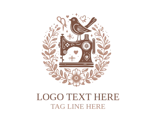 Stitch Heart Sewing Logo