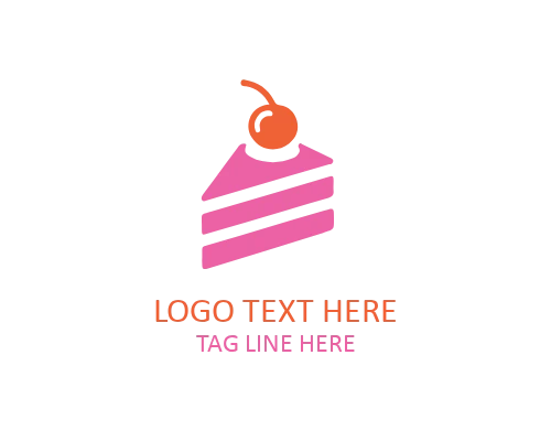 Strawberry Cake Slice Logo