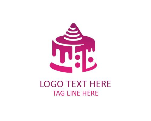 Strawberry Cake Slice Logo