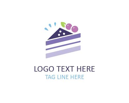 Strawberry Cake Slice Logo