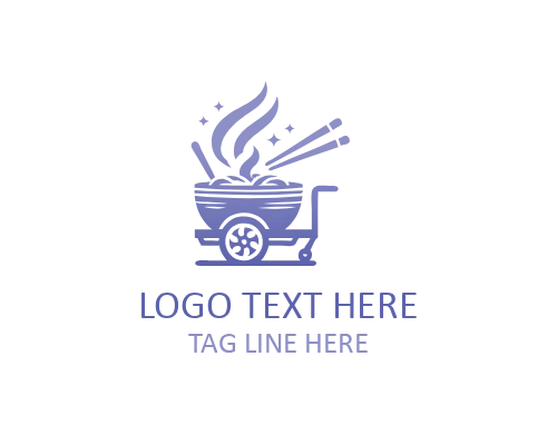 Street BBQ Smoker Food Cart Logo for Fire Grilled Cuisine