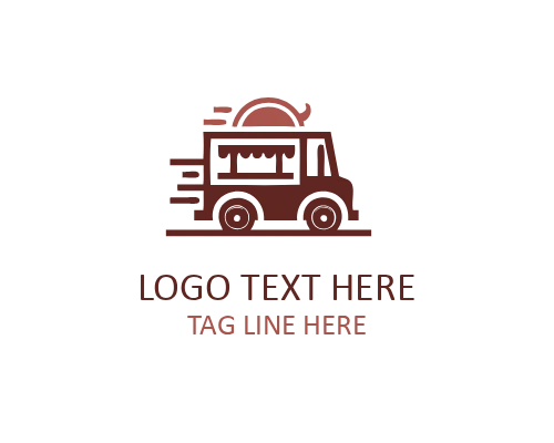 Street Noodle Wok Food Cart Logo for Fast Asian Meals