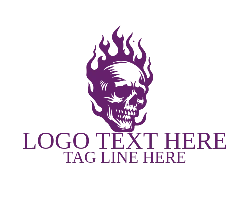 Street Style Flaming Skull Logo