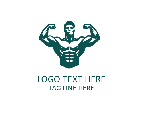 Strength Club Muscular Man Logo