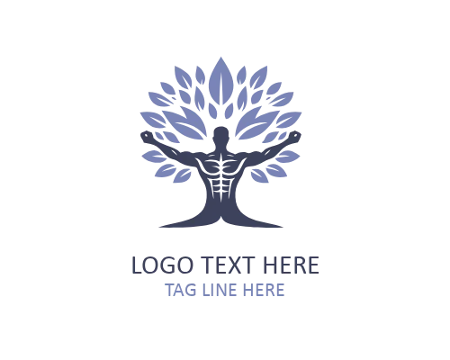 Strength Man Tree Logo