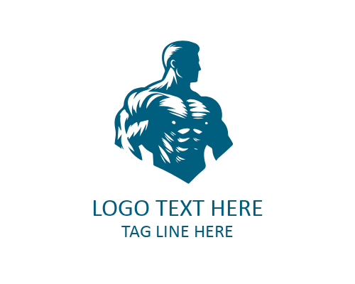 Strength Muscular Man Logo