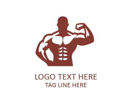 Strong Athlete Muscular Man Logo
