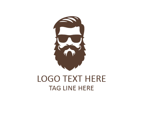 Strong Beard Guy Mascot Logo