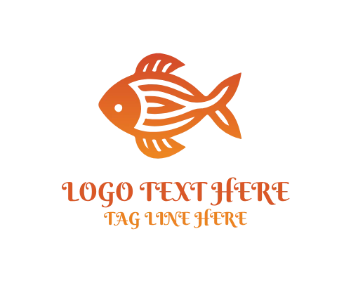 Strong Linear Fish Symbol Logo