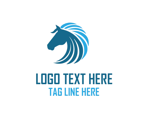 Strong Linear Horse Symbol Logo