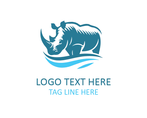 Strong Rhino Animal Logo