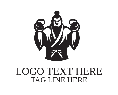 Strong Sumo Warrior Japanese Fighter Logo