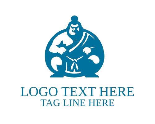 Strong Wrestling Champion Mascot Logo