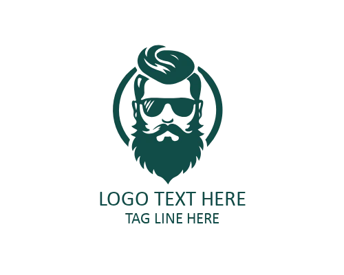 Stylish Beard Guy Barber Logo
