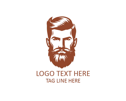 Stylish Beard Guy Mascot Logo