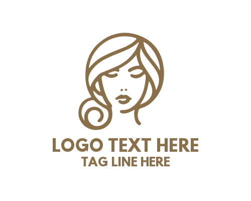 Stylish Beauty Woman Outline Logo
