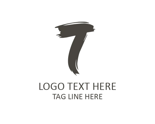 Stylish Calligraphy Brush Letter T Logo for Modern Branding