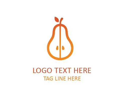 Stylish Flat Pear Logo for Modern Branding and Trendy Identity