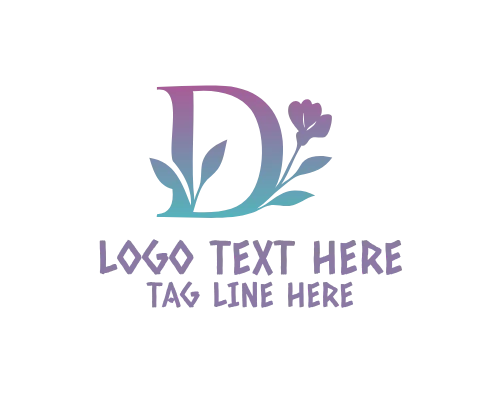 Stylish Floral Letter D Logo