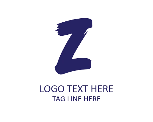 Stylish Handwritten Brush Letter Z Symbol Logo for Modern Branding