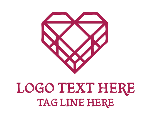 Stylish Heart Flame Logo