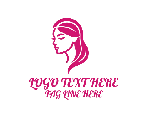 Stylish Lady Line Drawing Logo