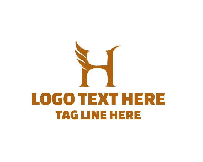 Stylish Letter H Wings Logo