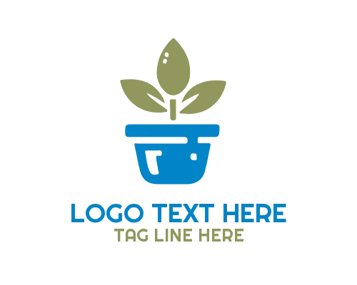 Stylish Plant Pot Botanical Logo