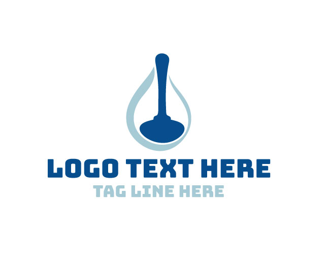 Stylish Plumbing Drop Logo