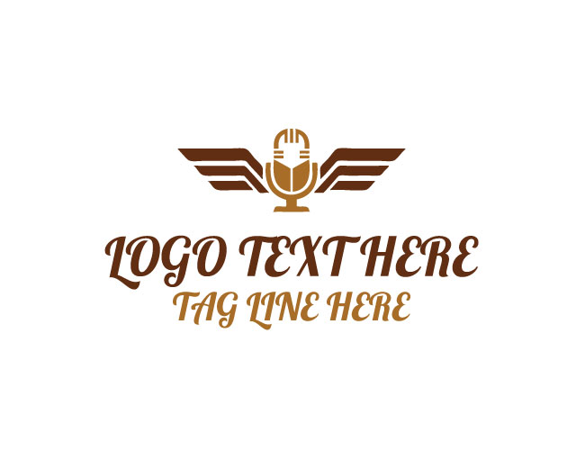 Stylish Podcast Wing Echo Logo
