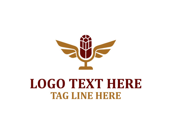 Stylish Podcast Wings Logo