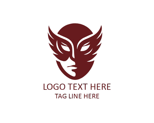 Stylized Mask Flat Logo for Creative, Fashion, and Event Brands