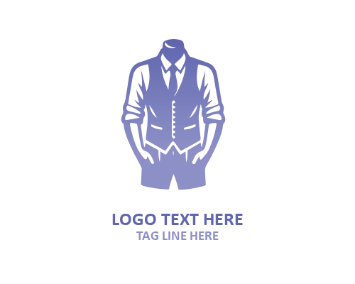 Suit Stitch Man Dress Logo