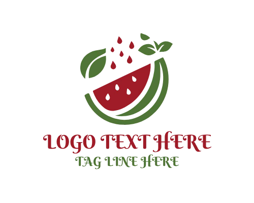  Summer Picnic Watermelon Slice Fresh Fruit Logo