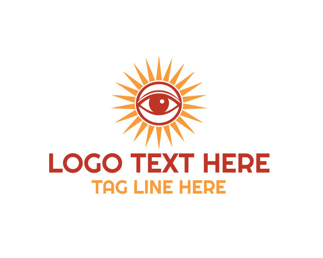  Sun Eye Glow Design Logo