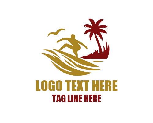 Sun Surfing Logo for Beach, Adventure, and Water Sports
