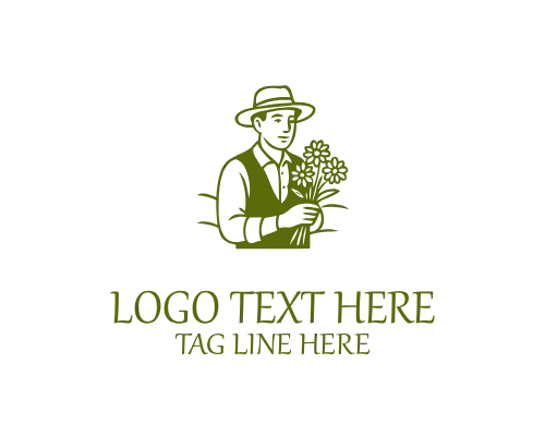 Sunlit Farmer Flower Logo