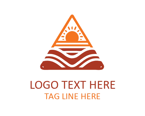 Sunset Beach Emblem Logo for Coastal Branding