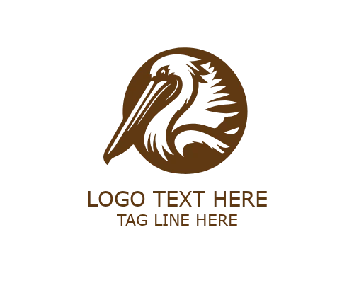 Sunset Pelican Logo for Relaxing, Coastal, and Nature Brands
