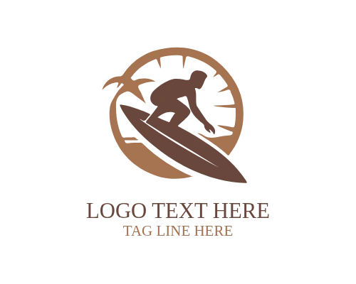 Sunset Wave Surfing Logo for Coastal and Adventure Brands