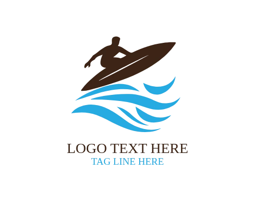 Surf Board Motion Logo for Adventure, Coastal, and Water Sports Brands