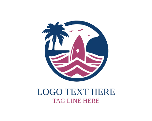 Surf Ride Logo for Adventure, Surfing, and Coastal Brands