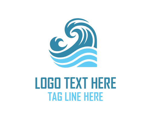 Surf Wave Emblem Logo