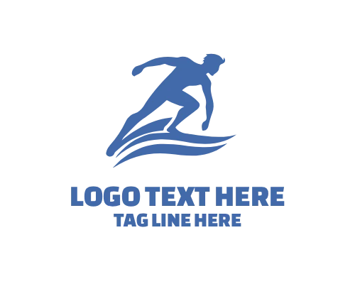 Surfboard Surfer Logo